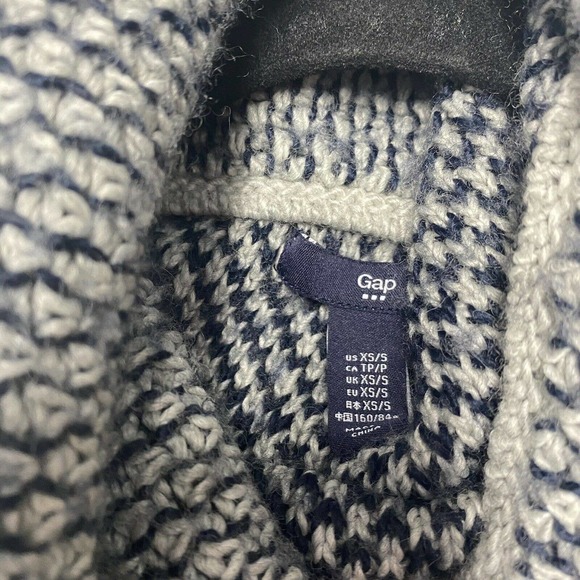 Gap XS X-Small Cowl‎ Neck Sweater Poncho Blue Gray - Picture 2 of 6
